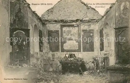 AK / Ansichtskarte Gellenoncourt_54 Eglise  Guerre 1914 15 