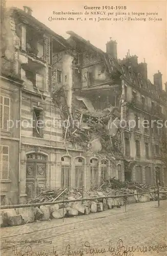 AK / Ansichtskarte Nancy_54 Bombardements de Nancy par pieces a longue portee Guerre 1914 18 