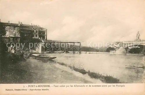 AK / Ansichtskarte Pont a Mousson_54 Pont refait par les Allemands et de nouveau saute par les Francais 