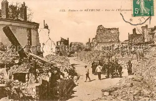 AK / Ansichtskarte Bethune Ruines Rue de l Esplanade Bethune