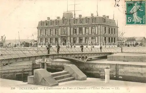 AK / Ansichtskarte Dunkerque_Duenkirchen Etablissement des Ponts et Chaussees et lEcluse Tristan 