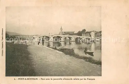 AK / Ansichtskarte Pont a Mousson_54 Pont avec la passerelle allemande refaite par les Francais 