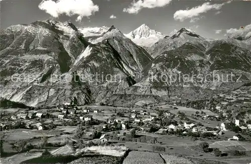 AK / Ansichtskarte Unterbaech_VS Panorama mit Bietschhorn 