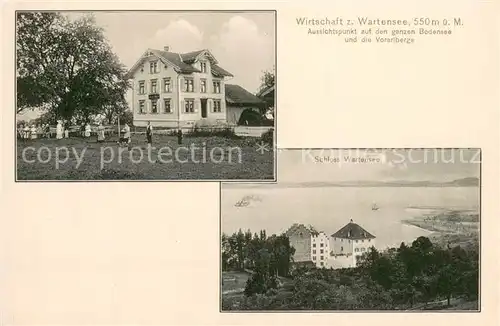 AK / Ansichtskarte Wartensee_Rorschach_SG Wirtschaft zum Wartensee Schloss Wartensee am Bodensee 