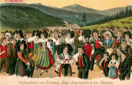 AK / Ansichtskarte Volksfest Elsass Bal 