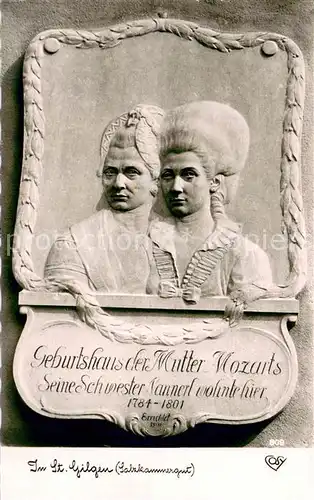 AK / Ansichtskarte Salzkammergut_Region Geburtshaus der Mutter Mozarts und seine schwester 