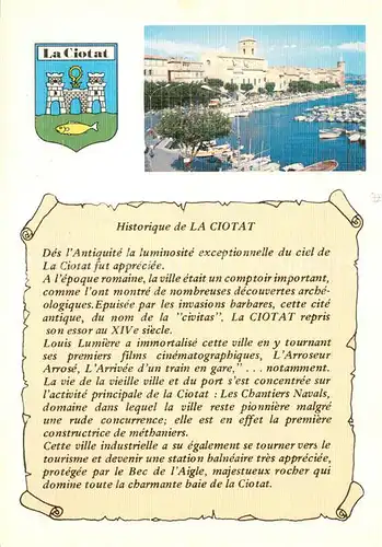 AK / Ansichtskarte Chronik AK La Ciotat 