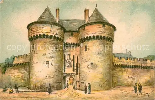 AK / Ansichtskarte Guerande La Porte Saint Michel Peinture Kuenstlerkarte Guerande