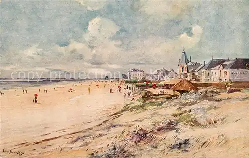 AK / Ansichtskarte Pornichet La plage Peinture Kuenstlerkarte Pornichet