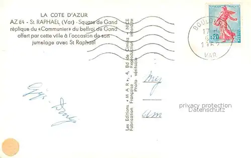 AK / Ansichtskarte Saint Raphael_83 Square de Gand Monument 