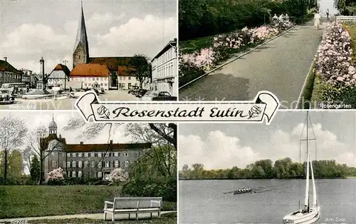 AK / Ansichtskarte Eutin Marktplatz Denkmal Kirche Rosengarten Schloss See Segelboot Eutin