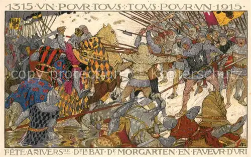 AK / Ansichtskarte Morgarten_ZG Fete Anniversaire de la Bat de Morgarten en Vavevr d Uri 