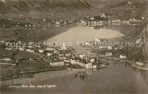 AK / Ansichtskarte Lavena_Ponte_Tresa Lago di Lugano Fliegeraufnahme Lavena_Ponte_Tresa