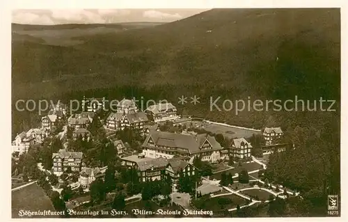 AK / Ansichtskarte Braunlage Villen Kolonie Huetteberg Fliegeraufnahme Braunlage