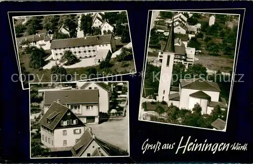 AK / Ansichtskarte Heiningen_Backnang Schule Kirche Spargeschaeft Plauser Heiningen Backnang