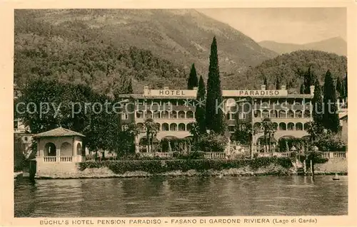 AK / Ansichtskarte Fasano_di_Gardone Buechls Hotel Pension Paradiso Lago di Garda Fasano_di_Gardone