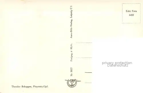 AK / Ansichtskarte Pleystein Fliegeraufnahme mit Kirche Pleystein