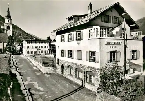 AK / Ansichtskarte Bever_Maloja Touristenlager Weder Kirche Bever Maloja