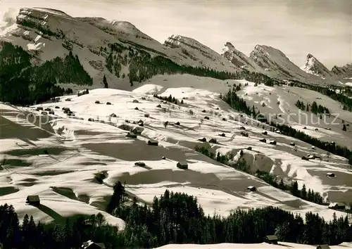 AK / Ansichtskarte Iltios_Schwendi_SG Panorama mit Churfirsten 