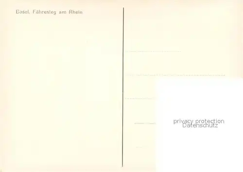 AK / Ansichtskarte Basel_BS Faehresteg am Rhein Basel_BS