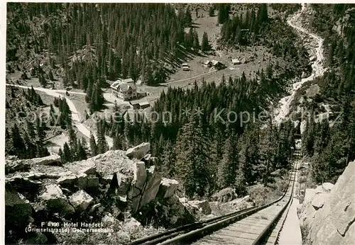 AK / Ansichtskarte Grimselstrasse Hotel Handeck mit Gelmerseebahn Grimselstrasse