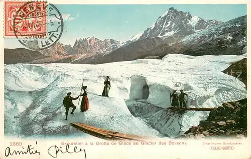 AK / Ansichtskarte Gletscher 2360 Glace au Glacier des Bossons 