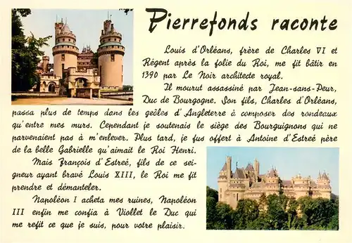 AK / Ansichtskarte Chronik AK Pierrefonds raconte 