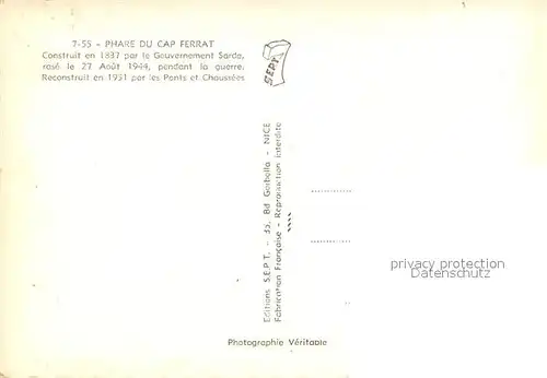 AK / Ansichtskarte Leuchtturm Phare Du Cap Ferrat Leuchtturm