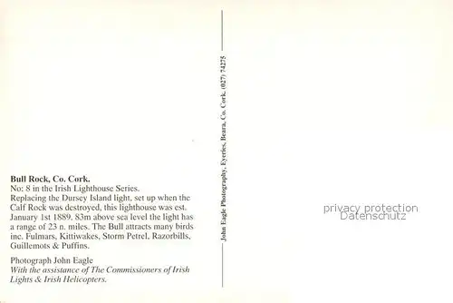 AK / Ansichtskarte Leuchtturm Bull RockCo.Cork Leuchtturm