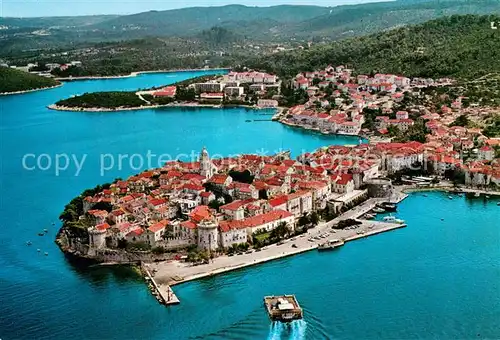 AK / Ansichtskarte Korcula Panorama Halbinsel Kuestenort Korcula