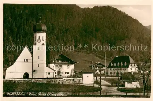 AK / Ansichtskarte Bischofswiesen Kirche Schule und Gemeindehaus Bischofswiesen