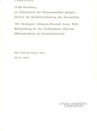 AK / Ansichtskarte Luebbenau_Spreewald Neustadt Fliegeraufnahme Luebbenau Spreewald