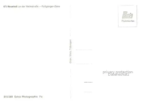 AK / Ansichtskarte Neustadt_Weinstrasse Fussgaenger Zone Neustadt_Weinstrasse