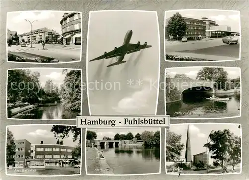 AK / Ansichtskarte Fuhlsbuettel Erdkampsweg Flughafen Alsterpartie Ratsmuehlenbruecke Bahnhof Kirche Fuhlsbuettel