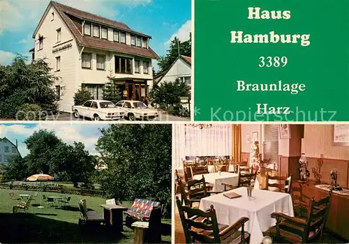 AK / Ansichtskarte Braunlage Pension Haus Hamburg Garten Gaststube Braunlage
