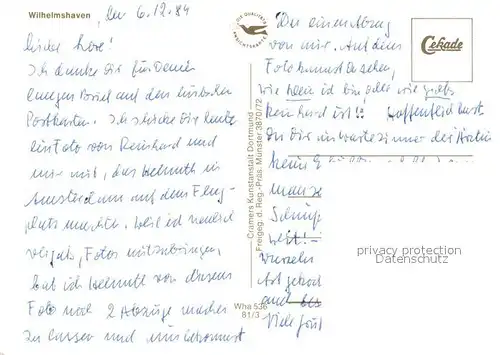 AK / Ansichtskarte Wilhelmshaven Fliegeraufnahme Wilhelmshaven