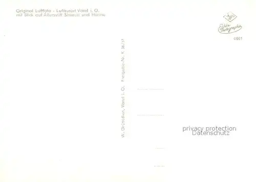 AK / Ansichtskarte Varel_Jadebusen Altersstift Simeon und Hannu Fliegeraufnahme Varel Jadebusen