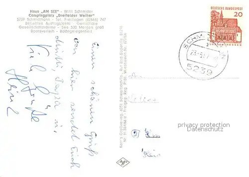 AK / Ansichtskarte Schmidthahn Haus am See Campingplatz Dreifelder Weiher Schmidthahn