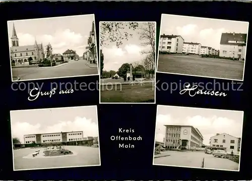 AK / Ansichtskarte Hausen_Offenbach Kirche Ortspartien Joh Vetter Schreibwaren Hausen Offenbach