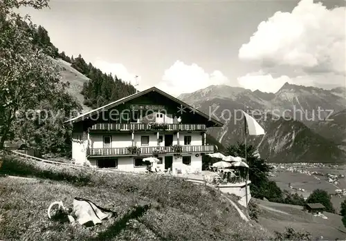 AK / Ansichtskarte Finkenberg_Tirol Alpengasthaus Pension Gletscherblick mit Blick nach Mayrhofen Finkenberg Tirol