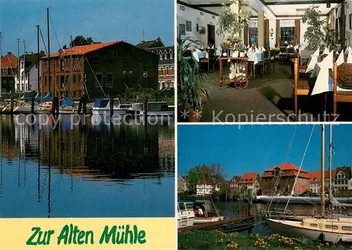 AK / Ansichtskarte Glueckstadt Restaurant Zur alten Muehle Hafen Segelboote Glueckstadt