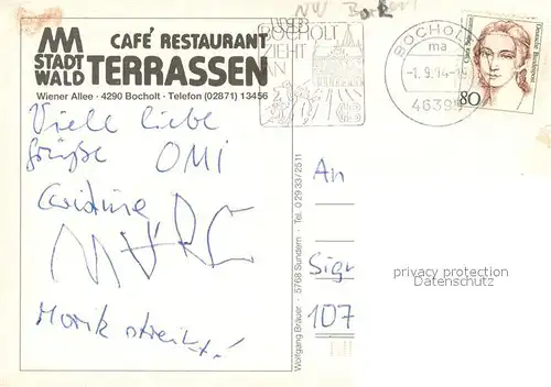 AK / Ansichtskarte Bocholt_Westfalen Stadtwald Terrassen Bocholt_Westfalen