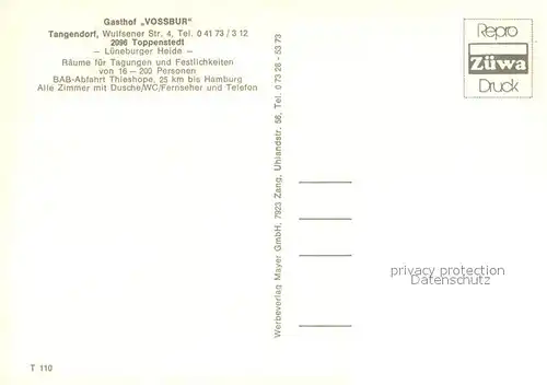 AK / Ansichtskarte Tangendorf_Winsener_Geest Gasthof Vossbur Tangendorf_Winsener_Geest