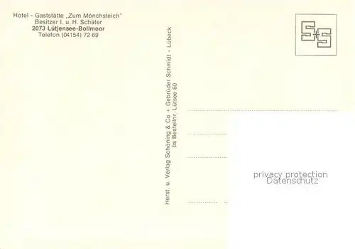 AK / Ansichtskarte Luetjensee Hotel Gaststaette Zum Moenchsteich Luetjensee