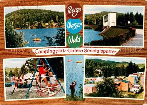 AK / Ansichtskarte Osterode_Harz Campingplatz Untere Soesetalsperre Osterode_Harz
