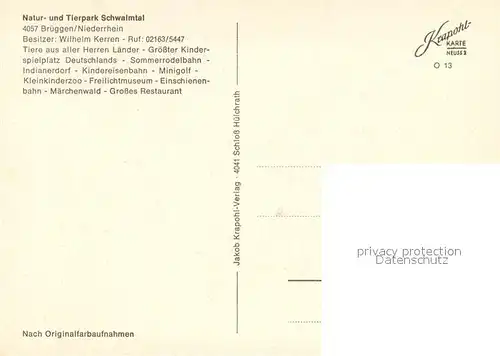 AK / Ansichtskarte Brueggen_Niederrhein Natur  u. Tierpark Schwalmtal Maerchenwald Dornroeschen Brueggen Niederrhein