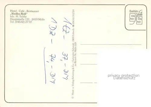 AK / Ansichtskarte Moelln__Lauenburg Hotel Cafe Weisses Ross 