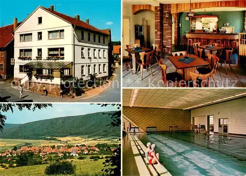 AK / Ansichtskarte Oberweser_Hessen Gasthaus Zur Krone Hallenbad Oberweser Hessen
