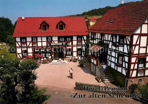 AK / Ansichtskarte Knuellwald Hotel Pension Zur alten Scheune Fachwerkhaeuser Knuellwald