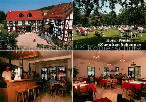 AK / Ansichtskarte Knuellwald Hotel Pension Zur alten Scheune Teilansichten Knuellwald
